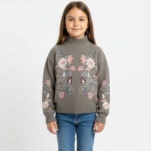 June & Ivy Francesca’s Collection Embroidered Flowers Sweater